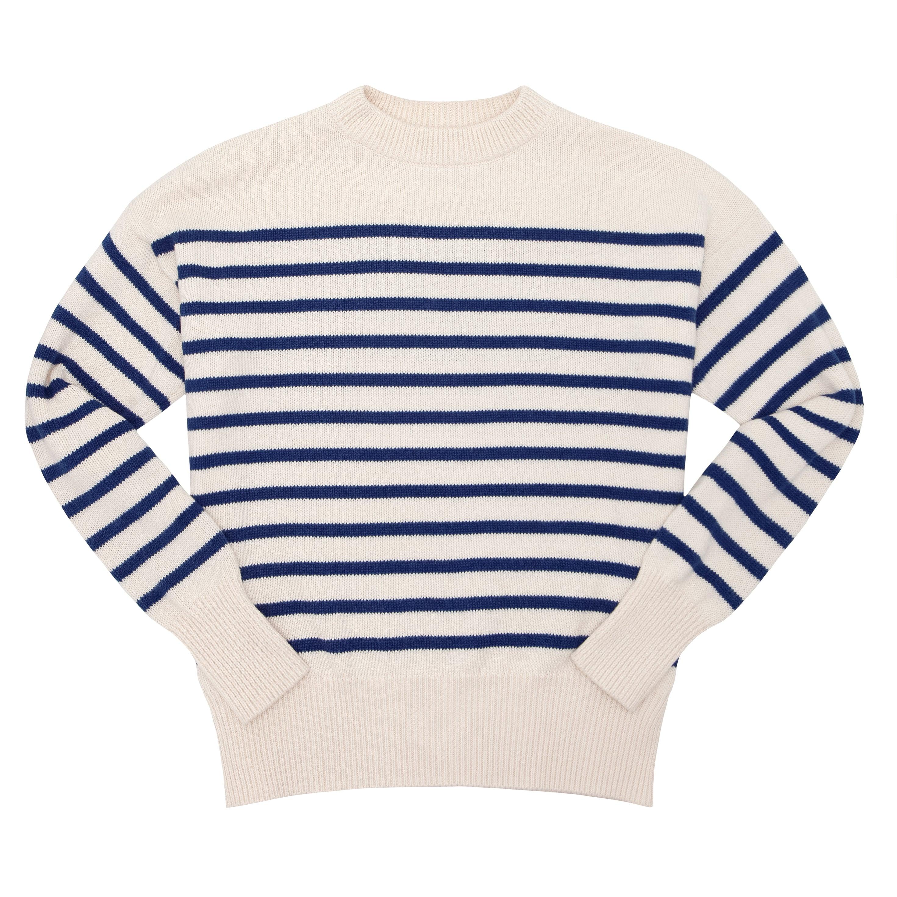 women's breton stripe knit sweater