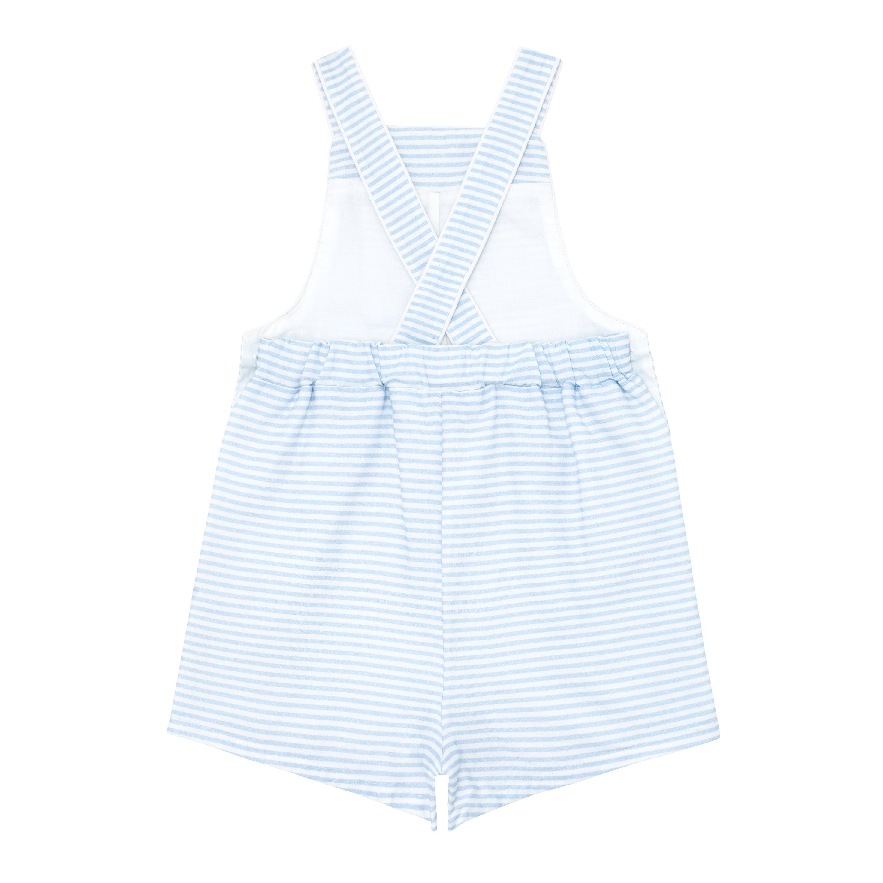 baby powder blue stripe overall