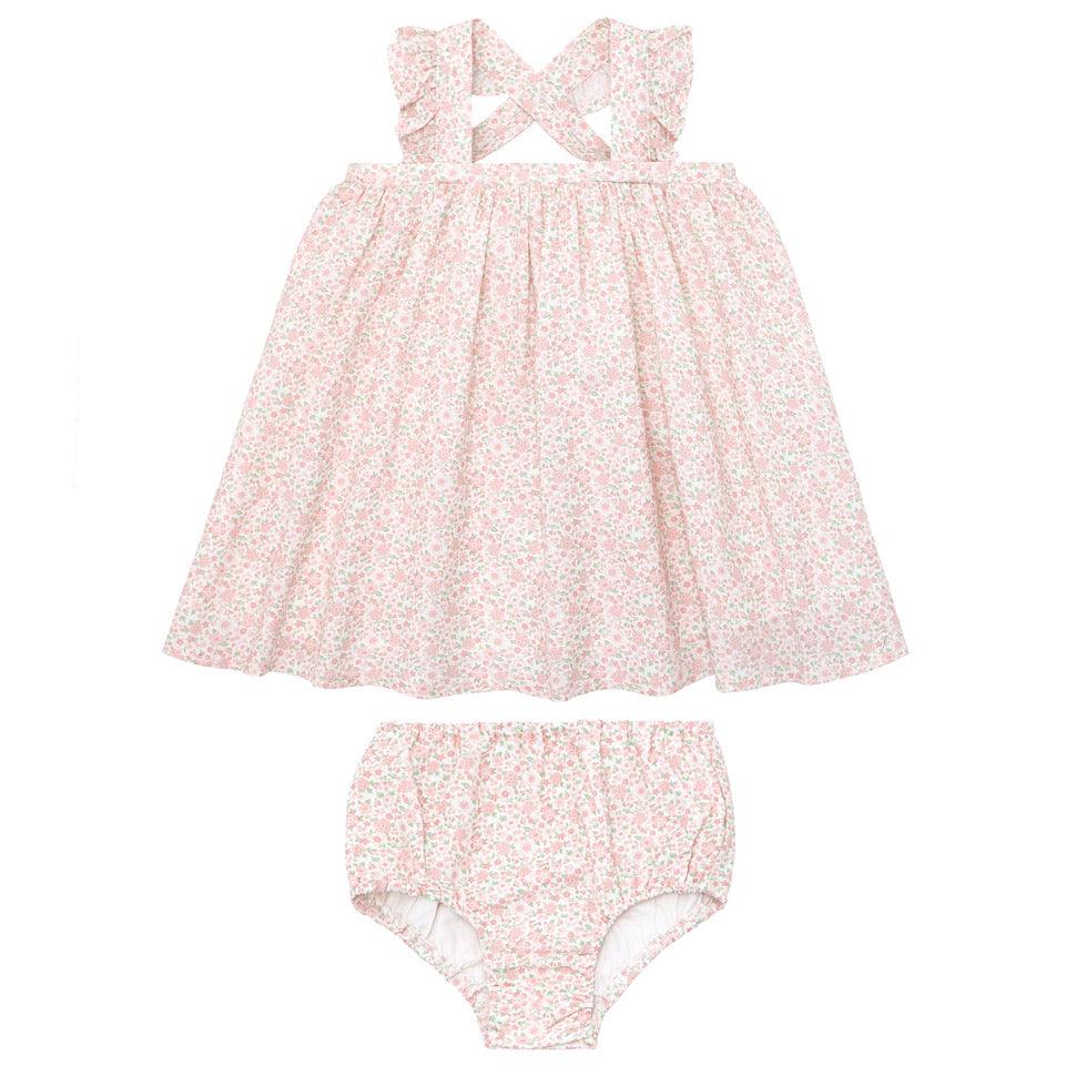 baby antique floral flutter tank bloomer set