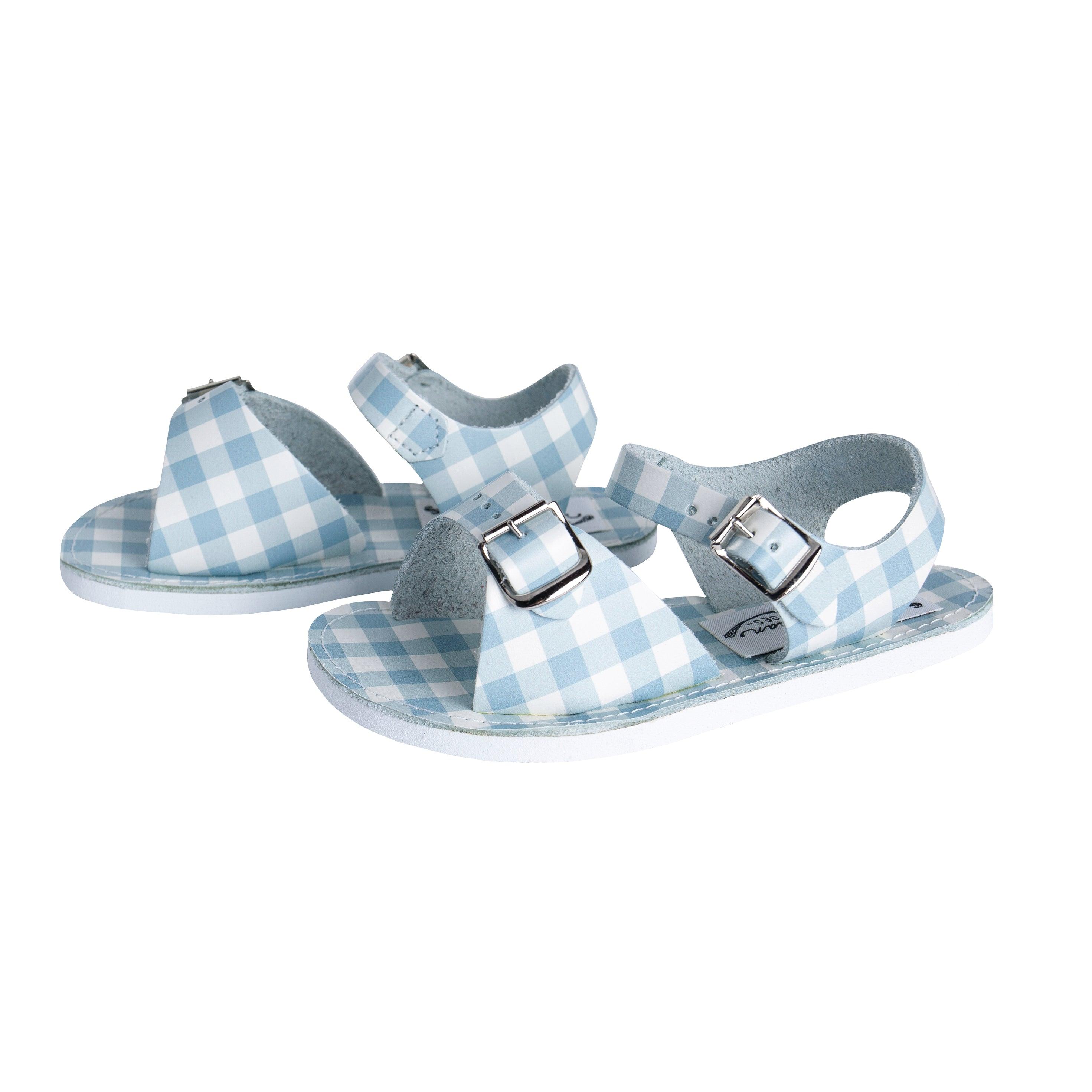 minnow x zimmerman oasis blue gingham sandal