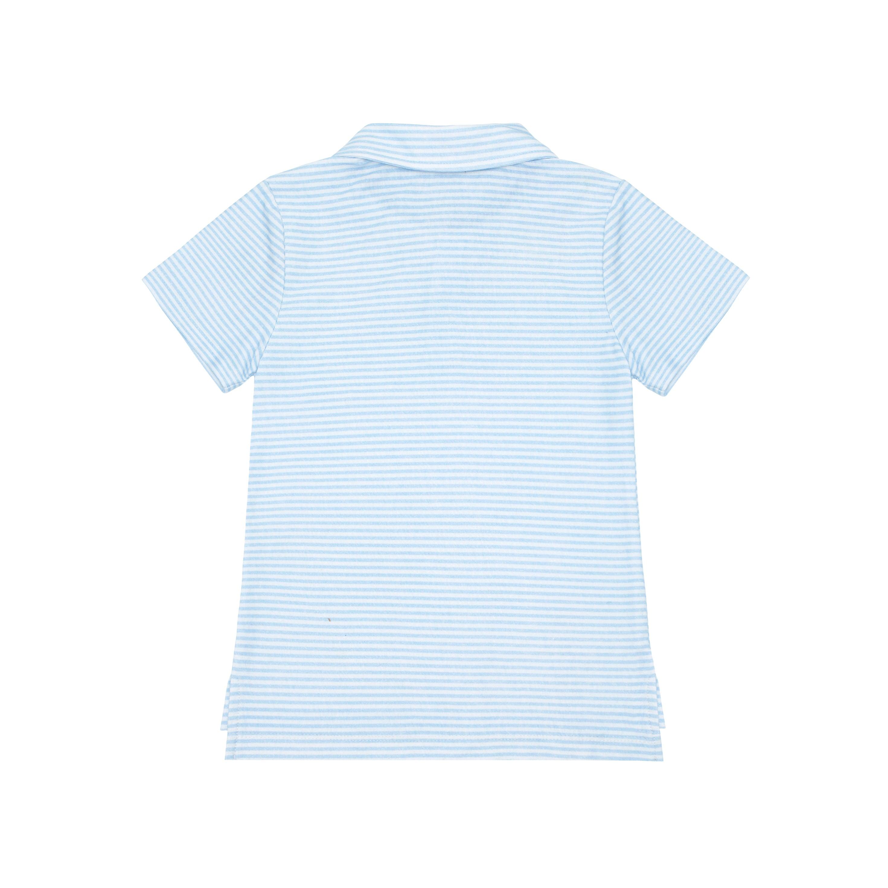 boys powder blue stripe cotton polo