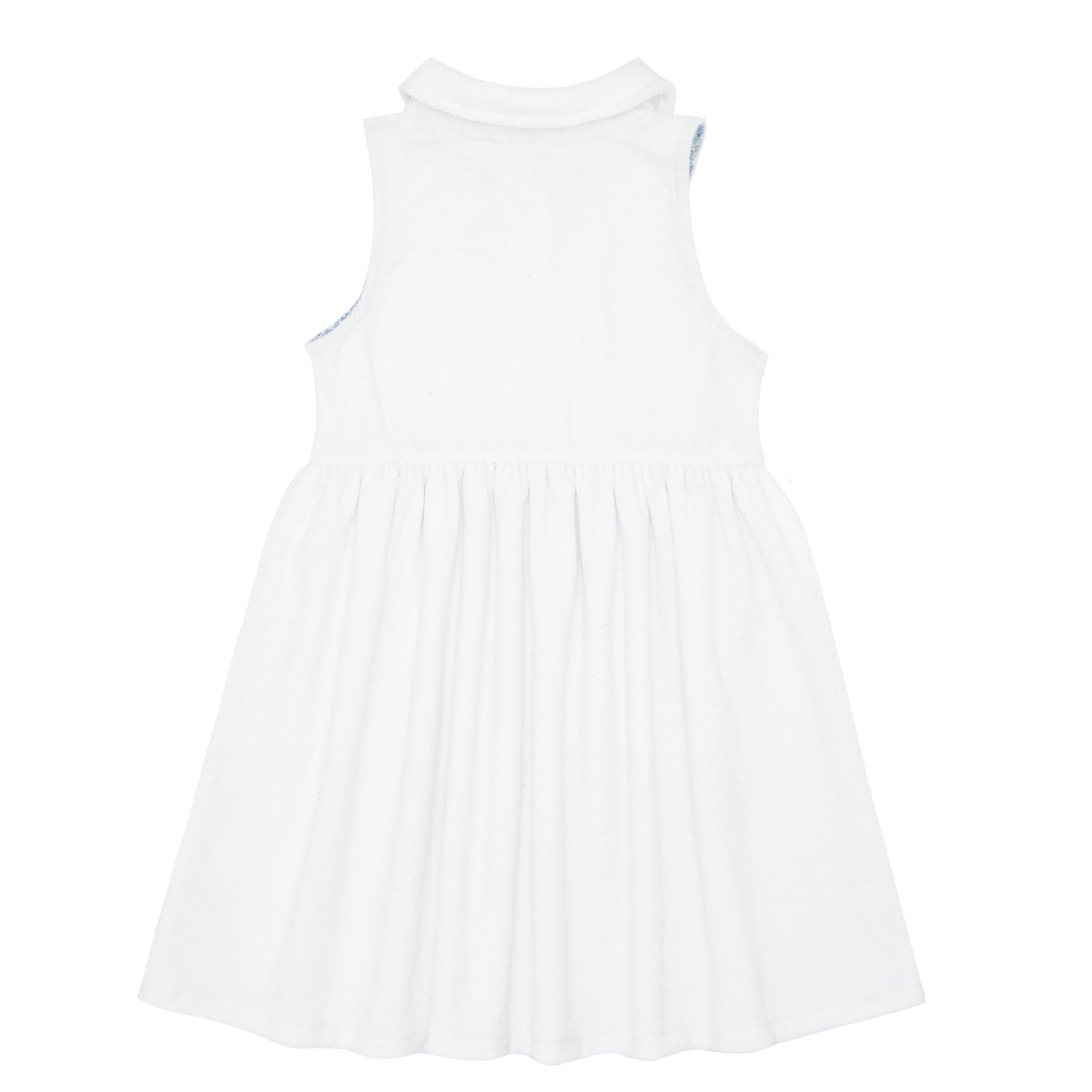 girls white french terry tennis dress