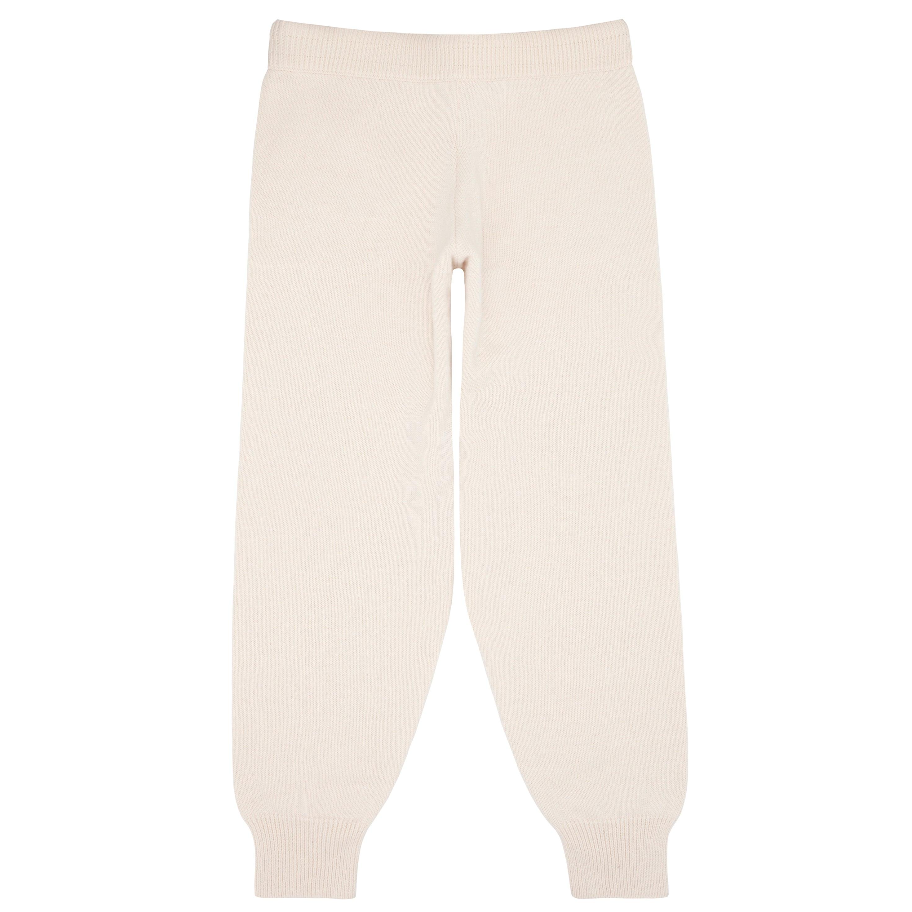 women's cream knit pant