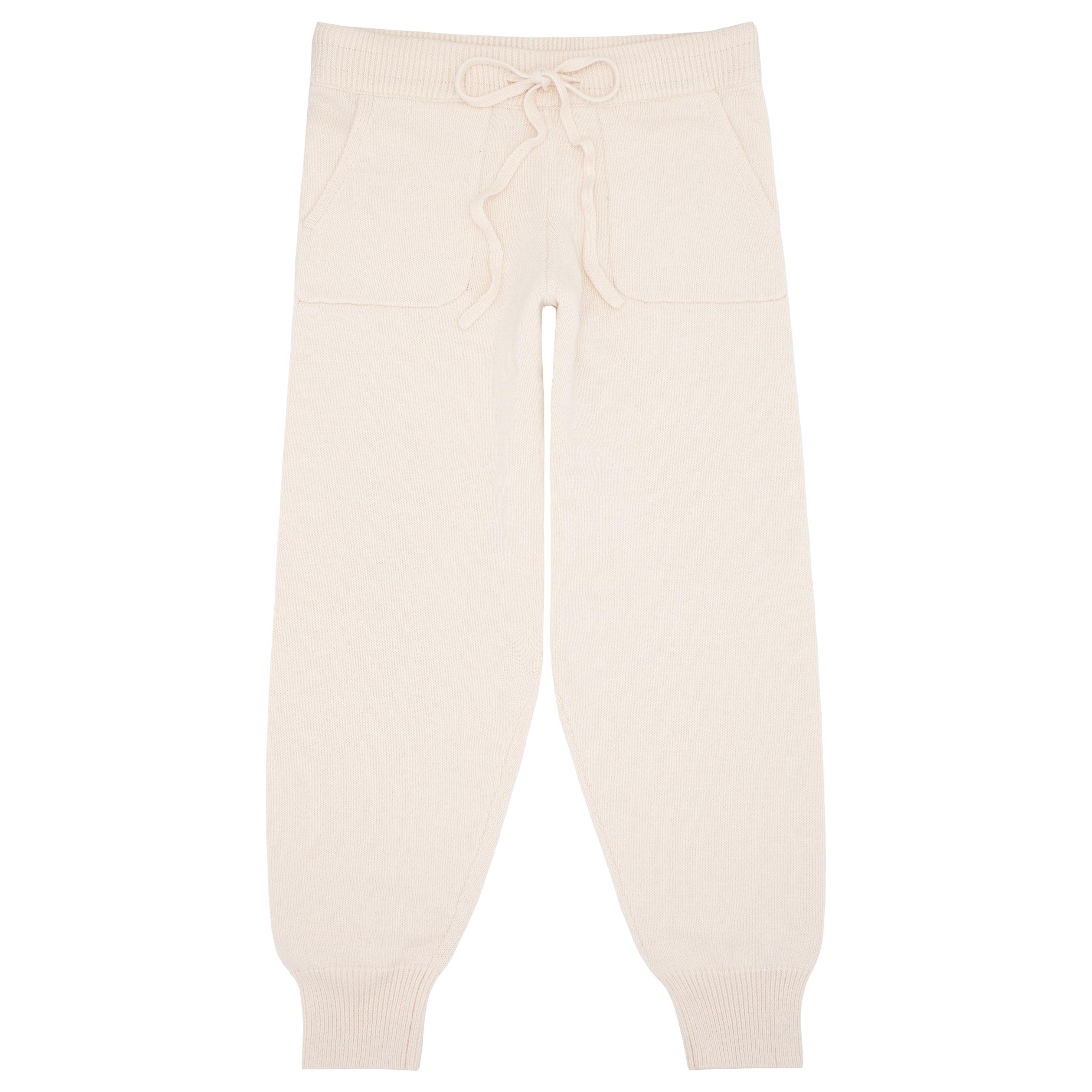 women's cream knit pant