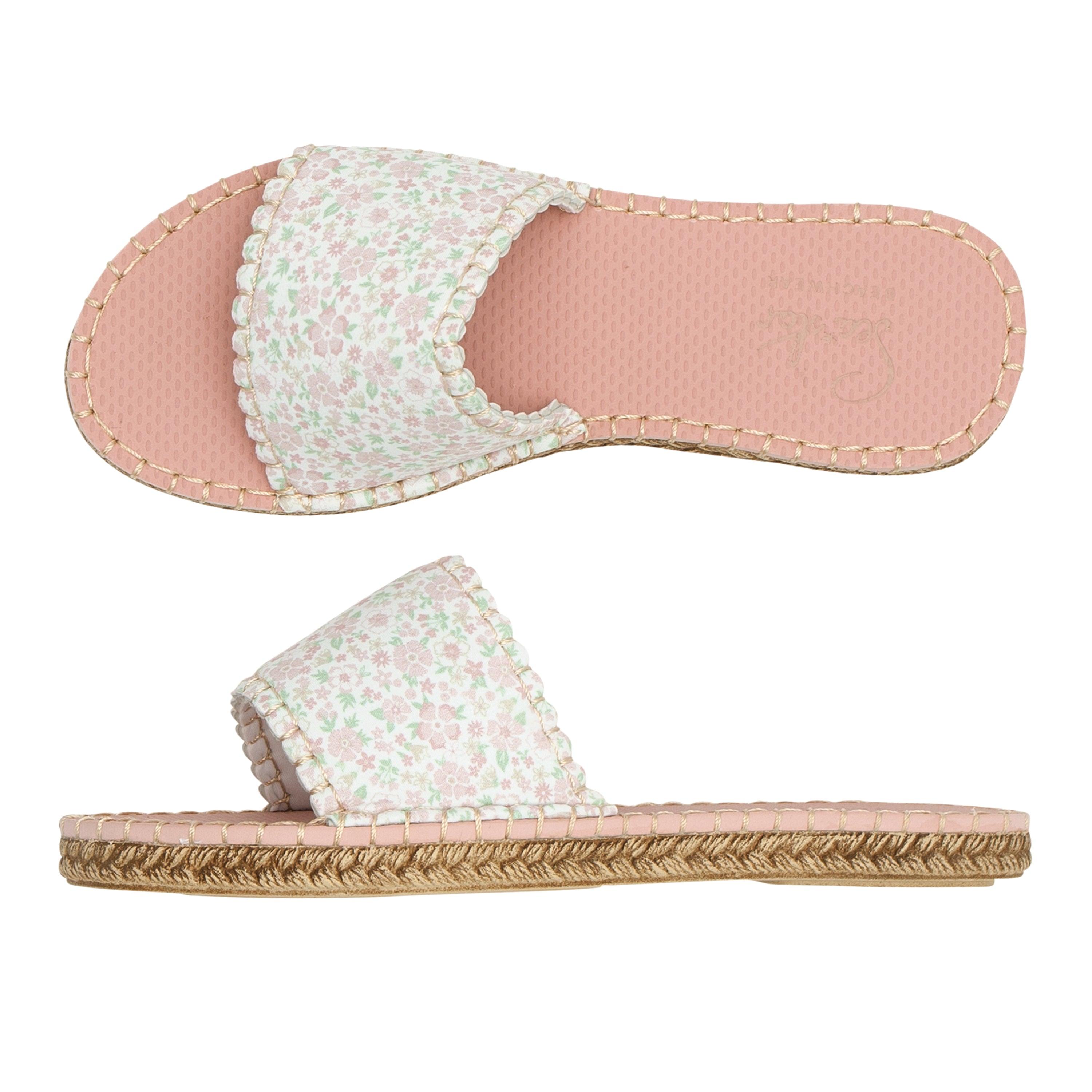 minnow x sea star women's antique floral cabana slide